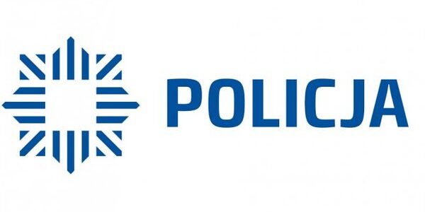 Grafika przedstawia granatowe logo Policji.